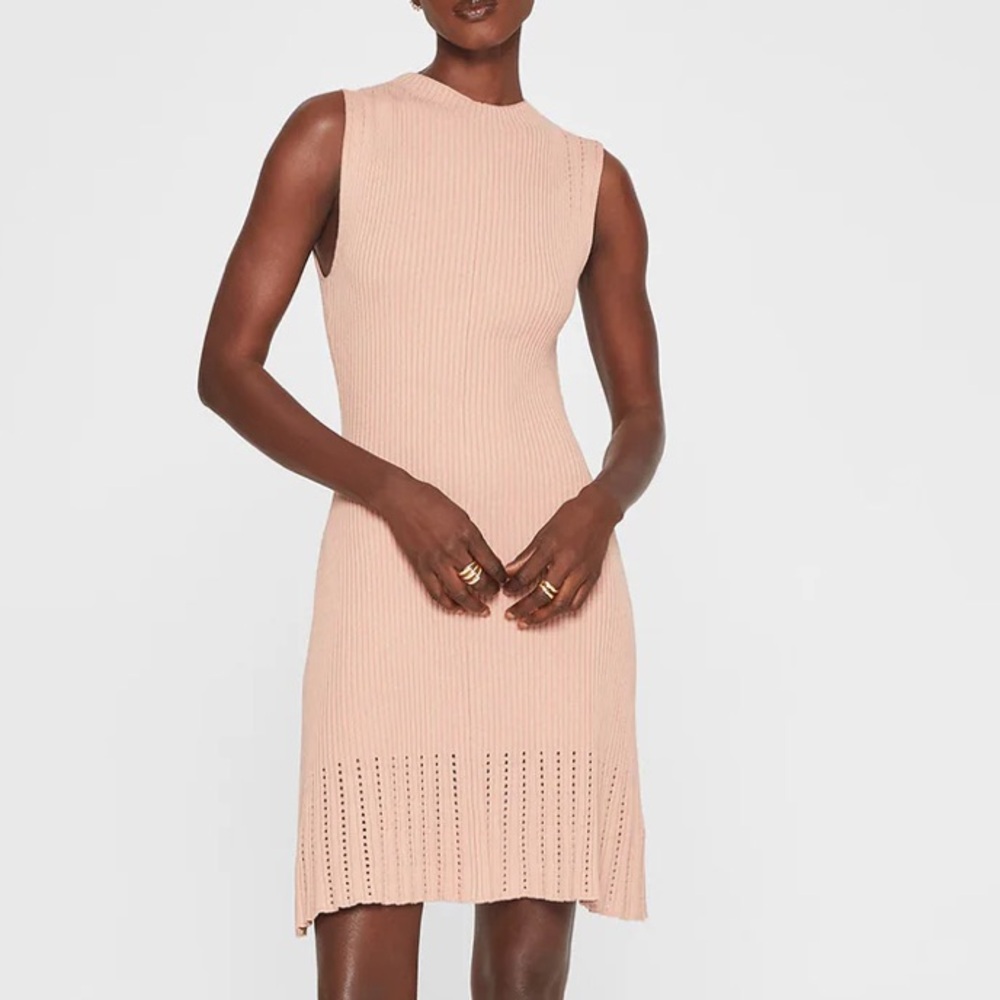 Sleeveless Ribbed Pointelle Dress